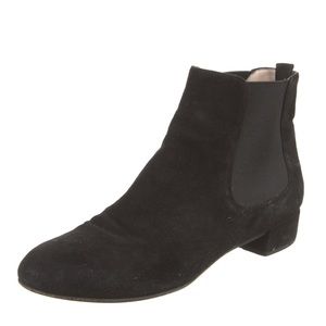 Prada Black Suede Booties